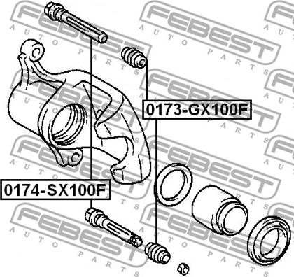 Febest 0174-SX100F - Vodeci zavrtanj, kočione čeljusti www.molydon.hr