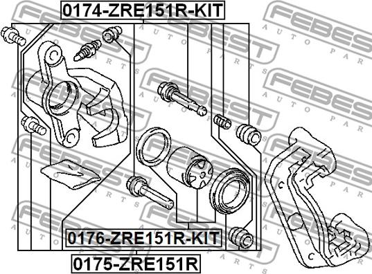 Febest 0175-ZRE151R - Set za popravak, kočione čeljusti www.molydon.hr