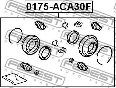 Febest 0175-ACA30F - Set za popravak, kočione čeljusti www.molydon.hr