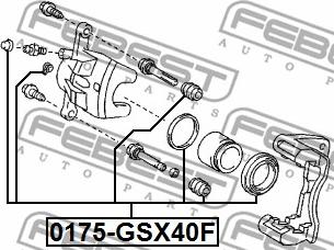 Febest 0175-GSX40F - Set za popravak, kočione čeljusti www.molydon.hr