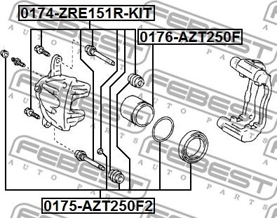 Febest 0176-AZT250F - Klip, kočione čeljusti www.molydon.hr