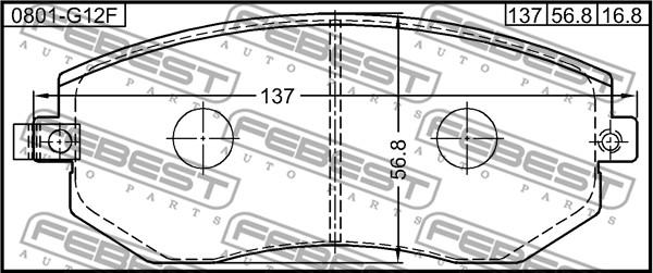 Febest 0801-G12F - Komplet Pločica, disk-kočnica www.molydon.hr