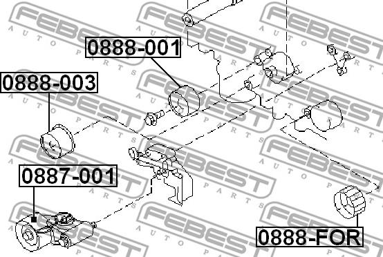 Febest 0887-001 - Vodeći valjak , klinasti rebrasti remen  www.molydon.hr