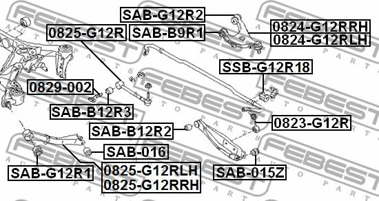 Febest 0825-G12RLH - SUBARU LEGACY/OUTBACK B14 09-14, IMPREZA G22 07-11, FORESTER 07-12 /LATERAL LEFT/ www.molydon.hr