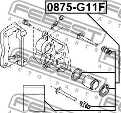 Febest 0875-G11F - Set za popravak, kočione čeljusti www.molydon.hr