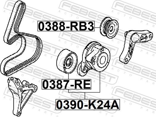 Febest 0390-K24A - Natezač remena, klinasti rebrasti remen  www.molydon.hr