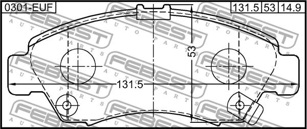 Febest 0301-EUF - Komplet Pločica, disk-kočnica www.molydon.hr