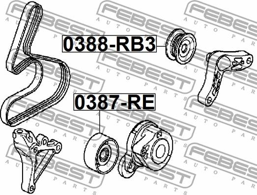 Febest 0388-RB3 - Vodeći valjak , klinasti rebrasti remen  www.molydon.hr