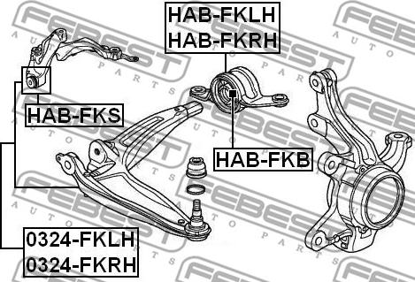 Febest HAB-FKLH - Selen / Prigušni blok, Ovjes kotača www.molydon.hr