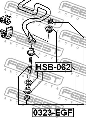 Febest HSB-062 - Ležište | Držač | Uležištenje, Vodjica mosta www.molydon.hr