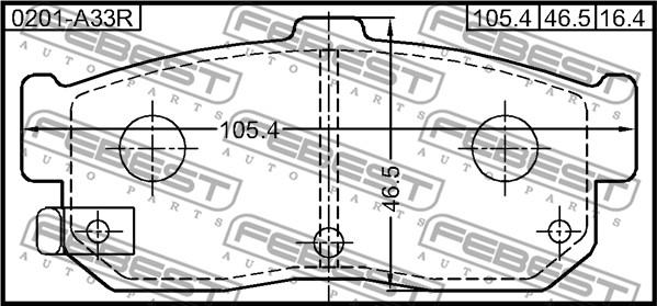 Febest 0201-A33R - Komplet Pločica, disk-kočnica www.molydon.hr