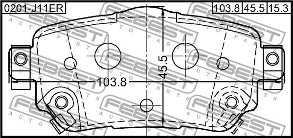 Febest 0201-J11ER - Komplet Pločica, disk-kočnica www.molydon.hr