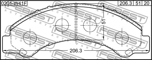 Febest 0201-W41F - Komplet Pločica, disk-kočnica www.molydon.hr