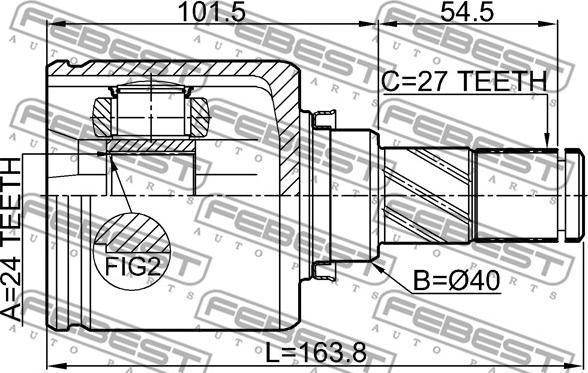 Febest 0211-J32MR20LH - Kardan, Pogonska osovina www.molydon.hr