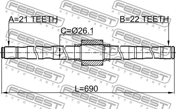 Febest 0212-E11RH - Pogonska osovina www.molydon.hr