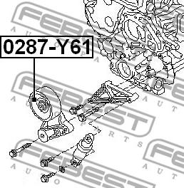 Febest 0287-Y61 - Vodeći valjak , klinasti rebrasti remen  www.molydon.hr