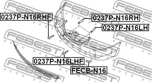 Febest 0237P-N16RHF - Držač, branik www.molydon.hr