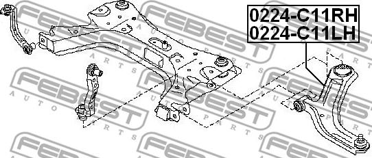 Febest 0224-C11LH - Rame, Nezavisna poluga za ovjes kotača www.molydon.hr