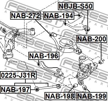 Febest NAB-198 - Selen / Prigušni blok, Ovjes kotača www.molydon.hr