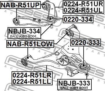 Febest 0224-R51LL - Rame, Nezavisna poluga za ovjes kotača www.molydon.hr