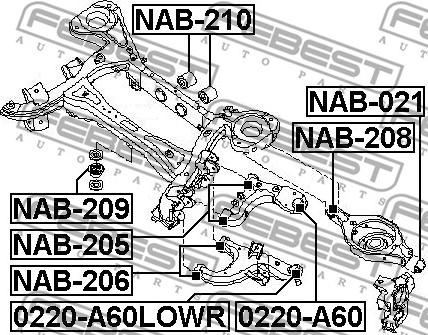 Febest NAB-206 - Selen / Prigušni blok, Ovjes kotača www.molydon.hr