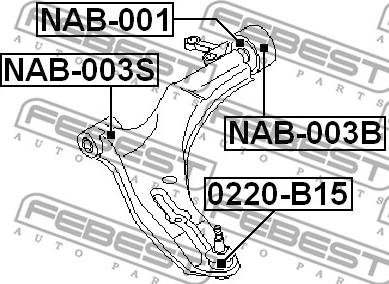 Febest NAB-003B - Selen / Prigušni blok, Ovjes kotača www.molydon.hr