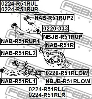 Febest NAB-R51RL2 - Selen / Prigušni blok, Ovjes kotača www.molydon.hr