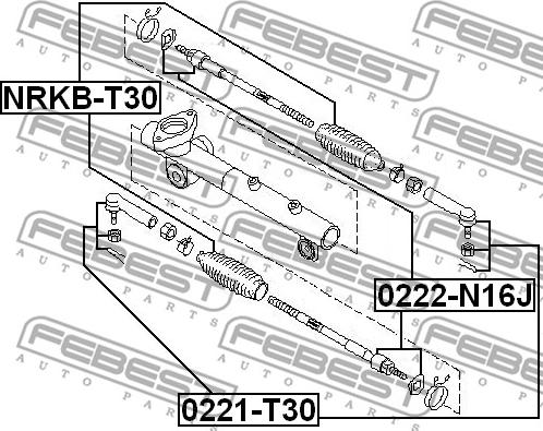 Febest 0222-N16J - Aksijalni zglob, poprecna spona www.molydon.hr