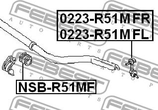 Febest 0223-R51MFR - Šipka/spona, stabilizator www.molydon.hr