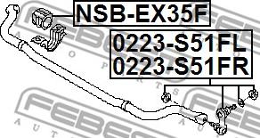 Febest 0223-S51FR - Šipka/spona, stabilizator www.molydon.hr