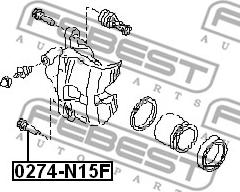 Febest 0274-N15F - Vodeci zavrtanj, kočione čeljusti www.molydon.hr