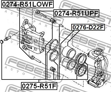 Febest 0275-R51F - Set za popravak, kočione čeljusti www.molydon.hr