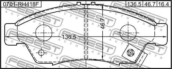 Febest 0701-RH418F - Komplet Pločica, disk-kočnica www.molydon.hr