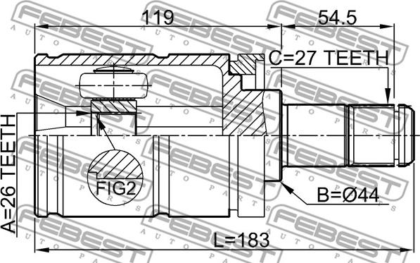 Febest 1911-E53LH - Kardan, Pogonska osovina www.molydon.hr