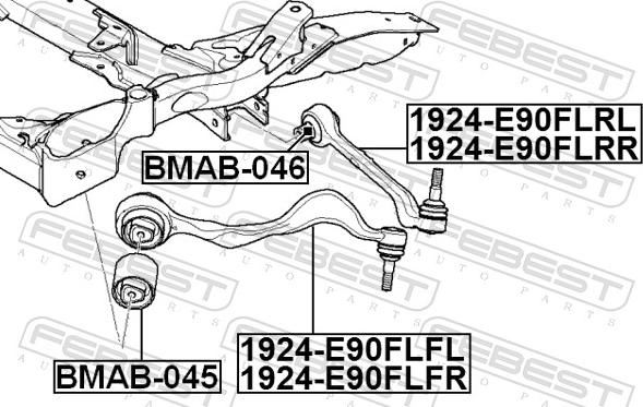 Febest 1924-E90FLRL - Rame, Nezavisna poluga za ovjes kotača www.molydon.hr