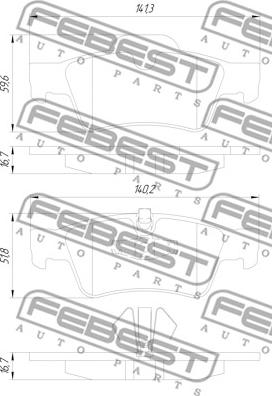 Febest 1601-164R - Komplet Pločica, disk-kočnica www.molydon.hr