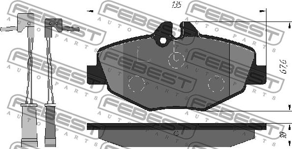 Febest 1601-W211F - Komplet Pločica, disk-kočnica www.molydon.hr