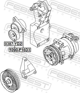 Febest 1090-F16D3 - Natezač remena, klinasti rebrasti remen  www.molydon.hr