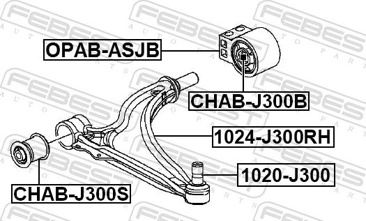 Febest 1024-J300RH - Rame, Nezavisna poluga za ovjes kotača www.molydon.hr