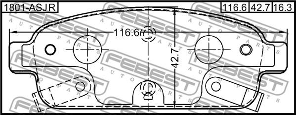 Febest 1801-ASJR - Komplet Pločica, disk-kočnica www.molydon.hr