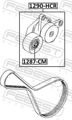 Febest 1290-HCR - Natezač remena, klinasti rebrasti remen  www.molydon.hr