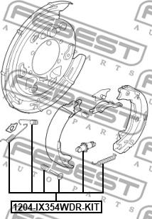 Febest 1204-IX354WDR-KIT - Komplet pribora, kočione papuce rucne kočnice www.molydon.hr