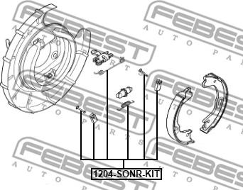 Febest 1204-SONR-KIT - Komplet pribora, kočione papuce rucne kočnice www.molydon.hr