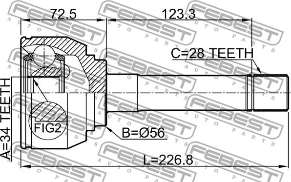 Febest 1210-H1 - Kardan, Pogonska osovina www.molydon.hr