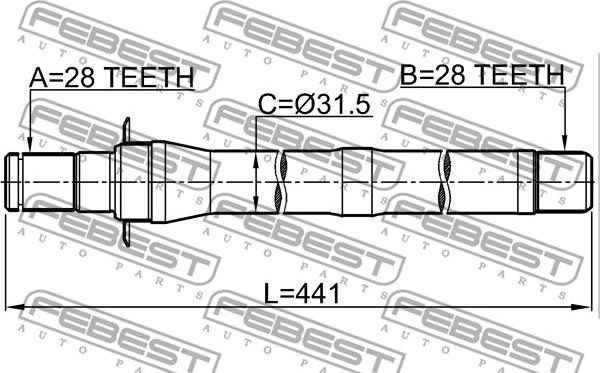 Febest 1212-IX35MT6 - Pogonska osovina www.molydon.hr