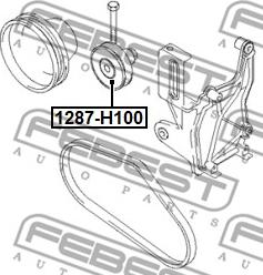 Febest 1287-H100 - Vodeći valjak , klinasti rebrasti remen  www.molydon.hr