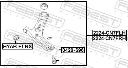 Febest 1224-CN7FRH - Rame, Nezavisna poluga za ovjes kotača www.molydon.hr