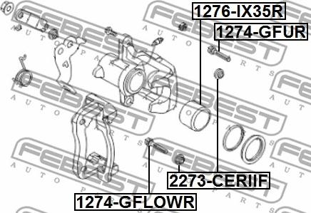 Febest 1274-GFLOWR - Vodeci zavrtanj, kočione čeljusti www.molydon.hr