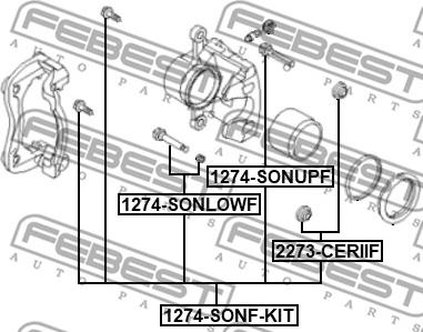 Febest 1274-SONF-KIT - Komplet Čahura zavođenje, kočione čeljusti www.molydon.hr