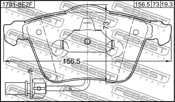 Febest 1701-8E2F - Komplet Pločica, disk-kočnica www.molydon.hr